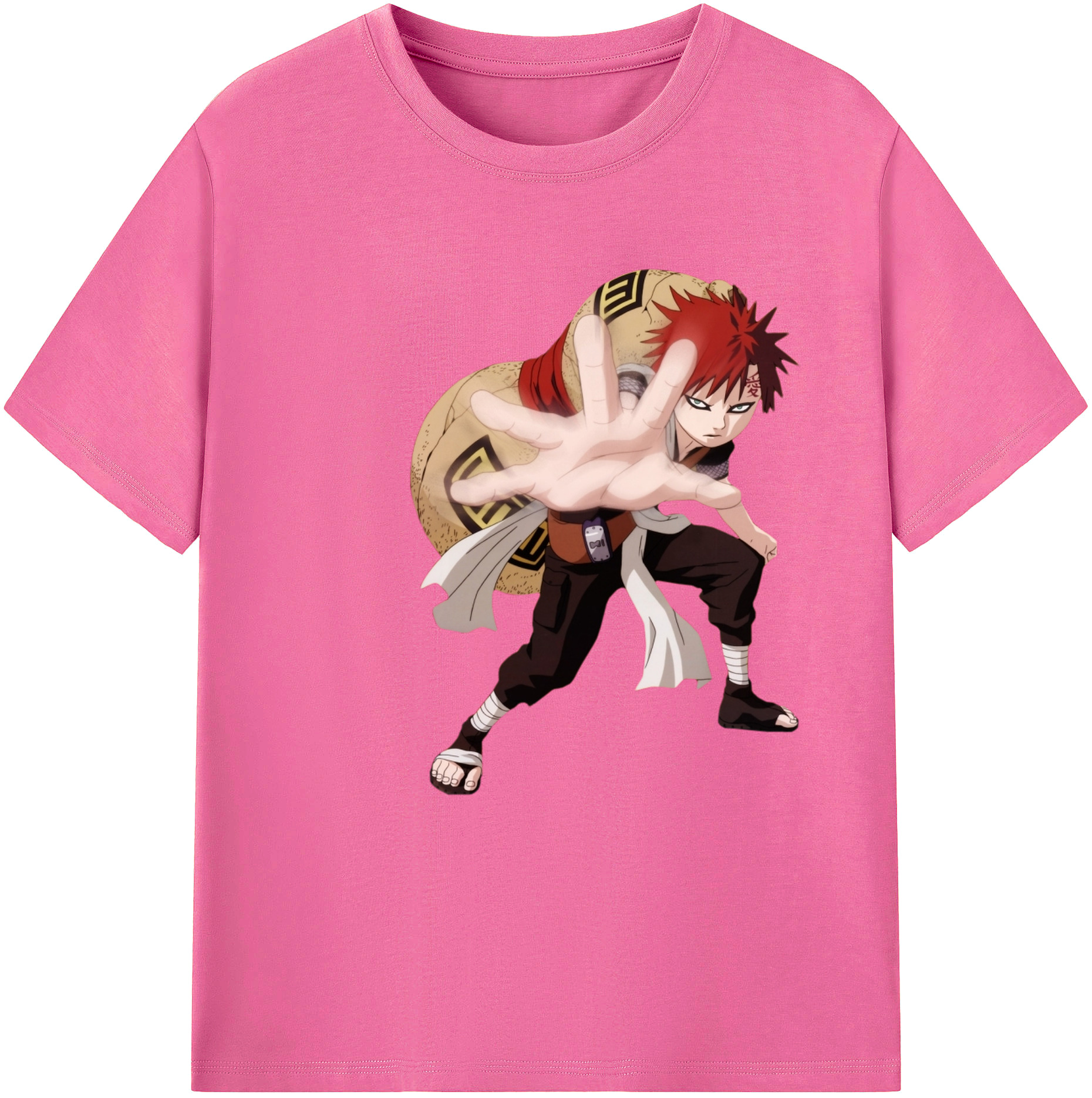 （画像用） NARUTO -ナルト- ガアラ Gaara レディースカジュアルプリントTシャツ（綿100％）